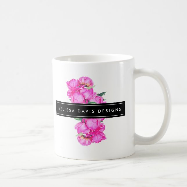 Mug Aquarelle Peonies Bunch Floral Designer (Droite)