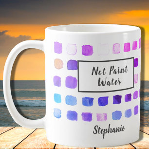 Mug Aquarelle personnalisée Artiste Purple Pas Peindre