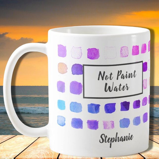 Mug Aquarelle personnalisée Artiste Purple Pas Peindre (Créateur téléchargé)