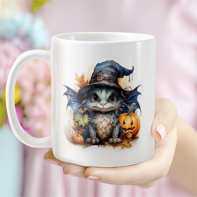 Mug Aquarelle personnalisée Bébé Dragon Halloween (Créateur téléchargé)