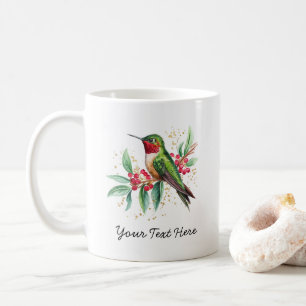 Mug Aquarelle personnalisée Colibri de Noël