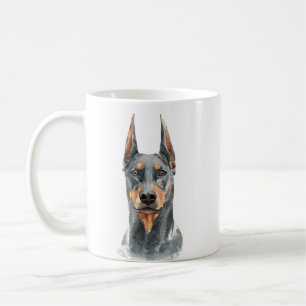 Mug Aquarelle personnalisée Doberman