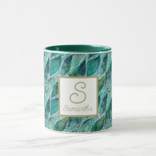 Mug Aquarelle personnalisée Eucalyptus Blue River Feui