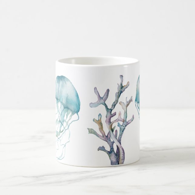 Mug Aquarelle personnalisée Jellyfish Musique (Centre)