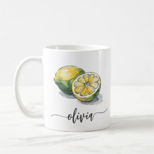 Mug Aquarelle personnalisée moderne tendance Citron ja