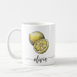 Mug Aquarelle personnalisée moderne tendance Citron ja