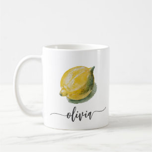 Mug Aquarelle personnalisée moderne tendance Citron ja