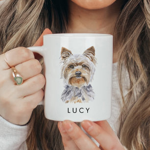Mug Aquarelle personnalisée Yorkie Amoureux des chiens