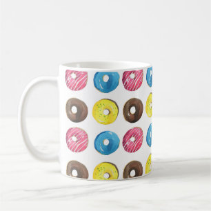 Mug Aquarelle petits beignets, motif sans soudure.