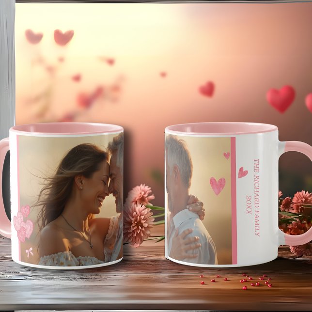 Mug Aquarelle photo et message dans des couleurs douce (Watercolor Photo and Message in Soft Colors Mug)