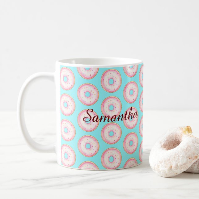Mug Aquarelle Pink Glazed Sprinkts (Avec donut)