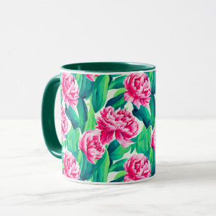Mug Aquarelle Pink Peonis Imprimer