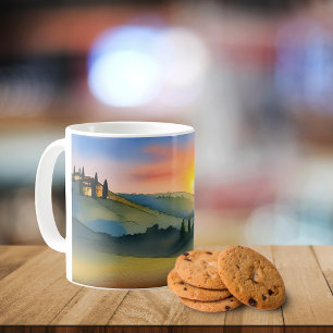 Mug Aquarelle Pittoresque des collines toscanes