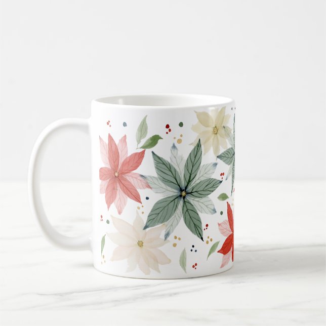 Mug Aquarelle Poinsettia (Gauche)