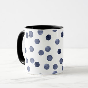 Mug Aquarelle. Point de polka bleu