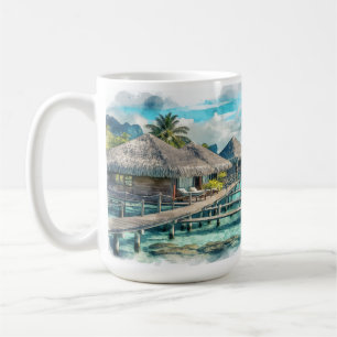 Mug Aquarelle Polynésie française Bora Bora Serenity