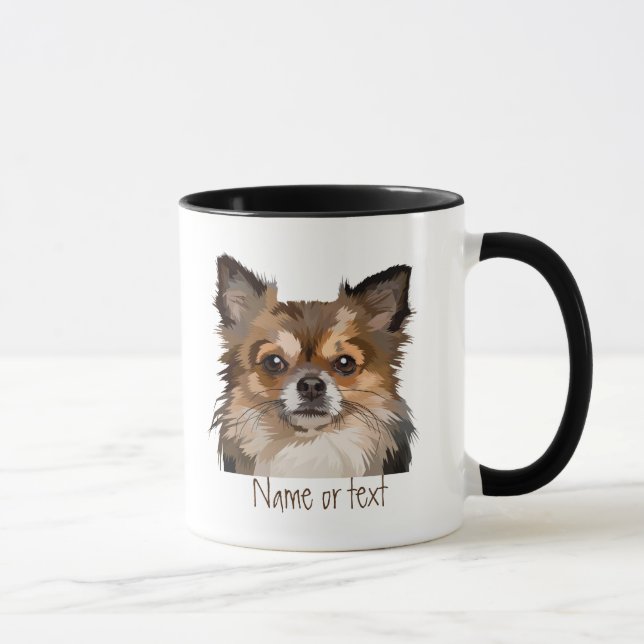 Mug Aquarelle Pomeranian / Chihuahua Chig Pet Custom (Droite)