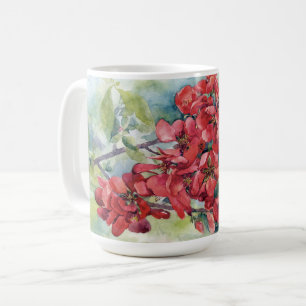 Mug Aquarelle pomme coing fleur fleurs arbre mariage