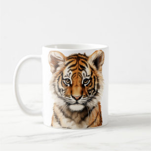 Mug Aquarelle Portrait d'un petit tigre