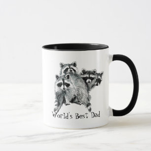 Mug Aquarelle Raccoon, Vélo, vélo meilleur papa
