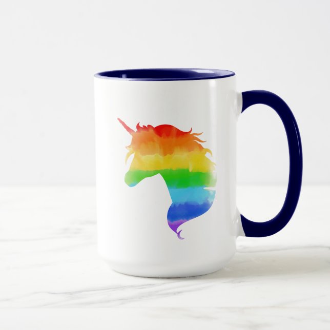 Mug Aquarelle Rainbow Unicorn (Droite)
