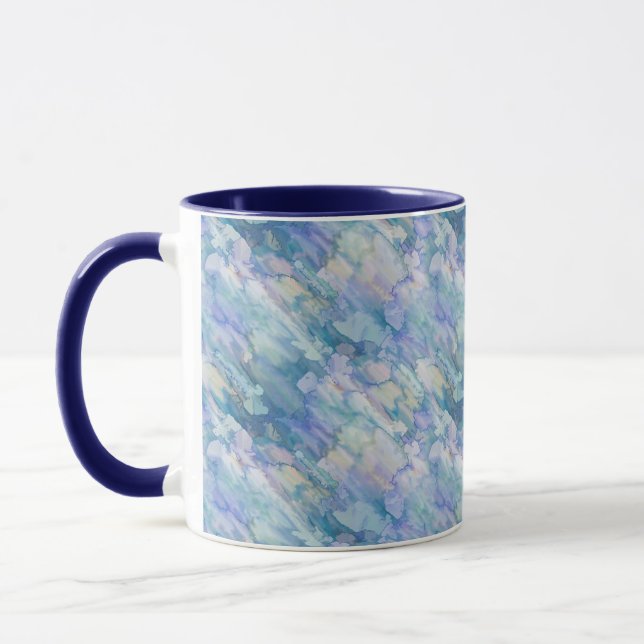 Mug Aquarelle Retro Bleu pourpre Motif Raindrop (Gauche)