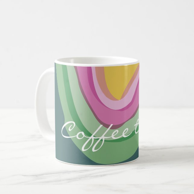 Mug Aquarelle rose Abstraite customisée (Devant gauche)