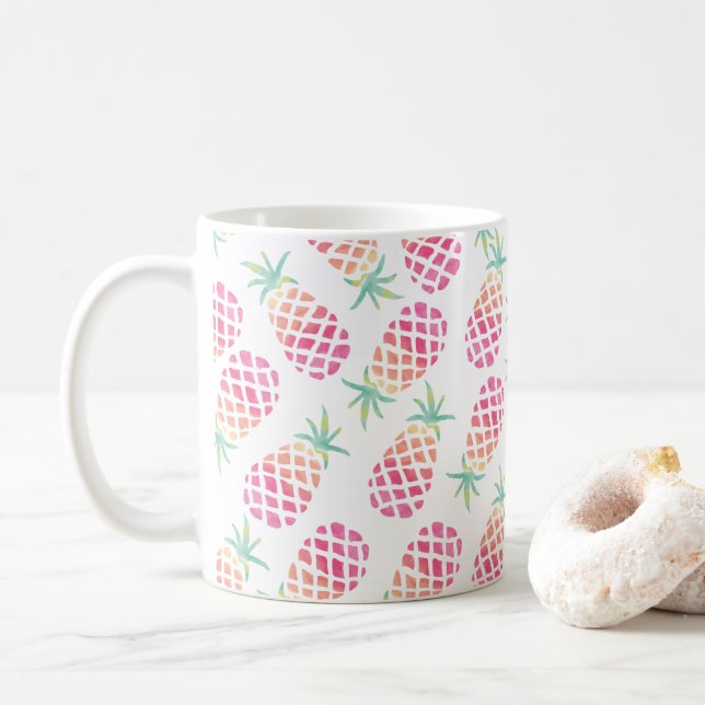 Mug Aquarelle rose ananas (Avec donut)