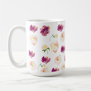 Mug Aquarelle rose Bourgogne Florale