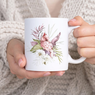 Mug Aquarelle rose Cockatoo Parrot