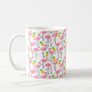 Mug Aquarelle rose flamant rose et ananas jaune