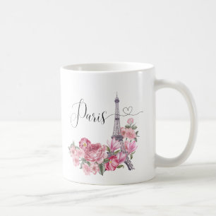 Mug Aquarelle rose Floral Paris