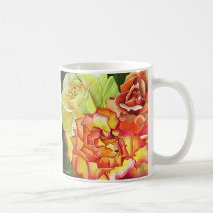 Mug Aquarelle Rose jaune et orange