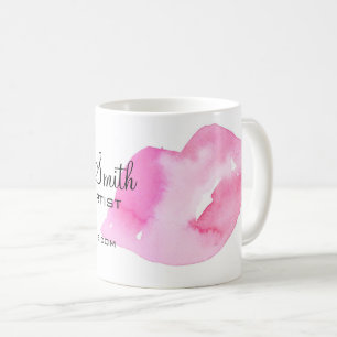 Mug Aquarelle rose lèvres maquillage marque