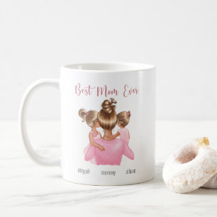 Mug Aquarelle rose Meilleure maman jamais personnalis