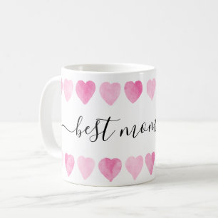 Mug Aquarelle rose mignonne Coeurs Meilleur Maman Jama