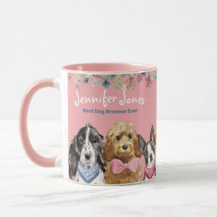 Mug Aquarelle rose mignonne Florale Meilleur Groomer d