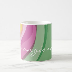 Mug Aquarelle rose moderne customisée