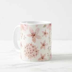Mug Aquarelle rose motifs floraux Joli Plante
