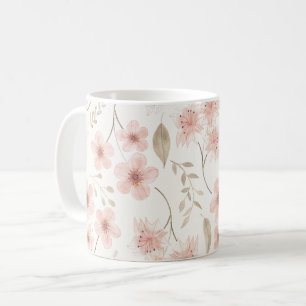 Mug Aquarelle rose motifs floraux Joli Plante