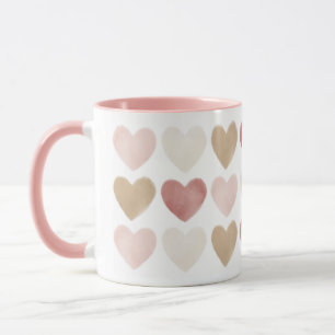 Mug Aquarelle rose or Coeurs Saint-Valentin