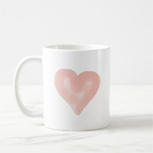 Mug Aquarelle rose pâle Amour du coeur