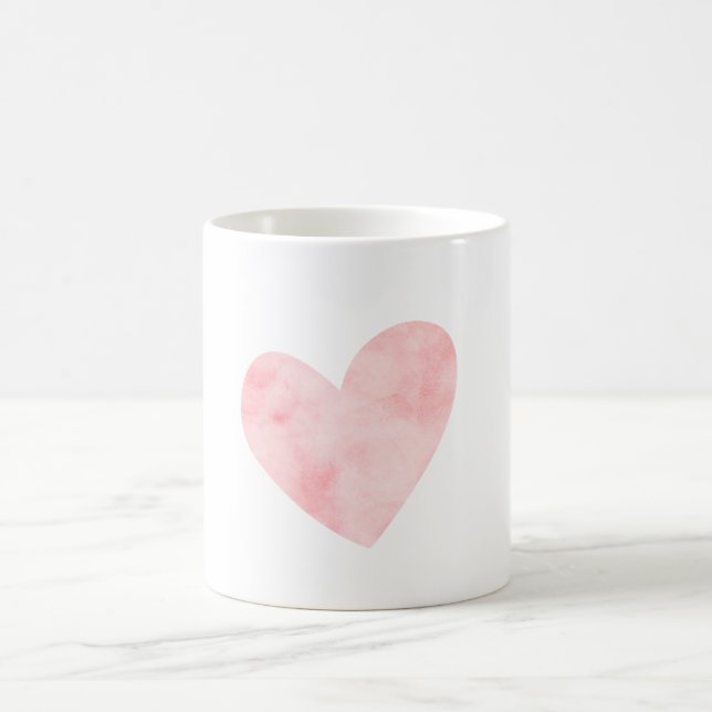 Mug Aquarelle rose pâle Coeur (Centre)