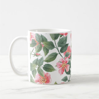 Mug Aquarelle Rose sauvage Floral sans joint