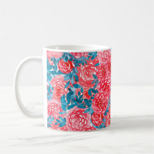 Mug Aquarelle Rose tapisserie florale