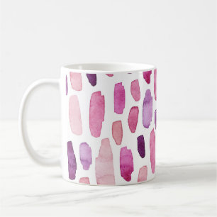 Mug Aquarelle : Rose, Violet Motif.