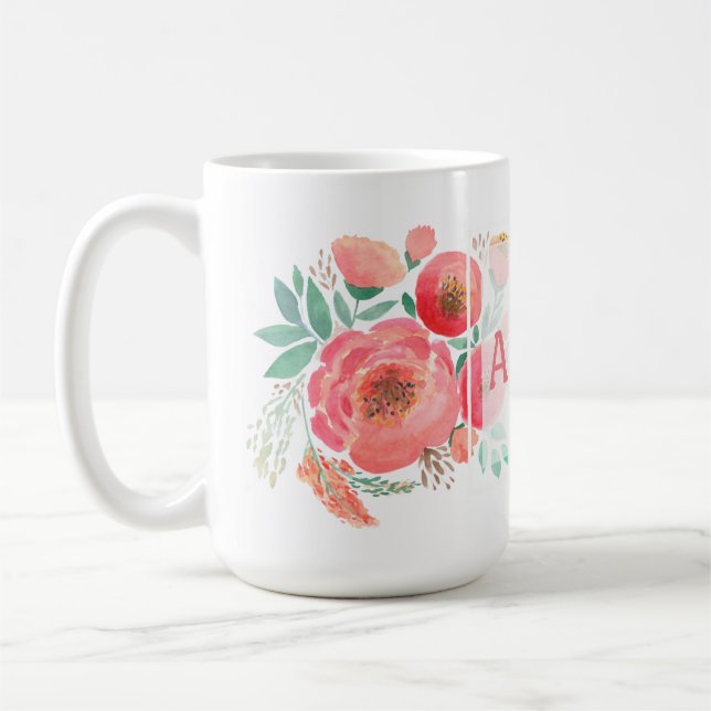 Mug Aquarelle, roses. (Gauche)