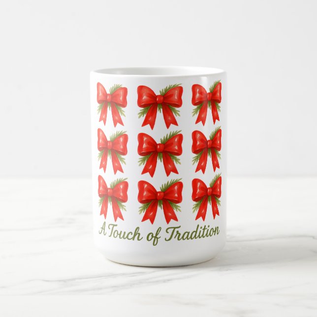 Mug Aquarelle Rouge Bow Touch of Tradition Cadeau Moti (Centre)