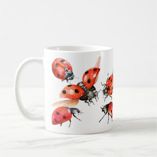 Mug Aquarelle rouge et noire Ladybug