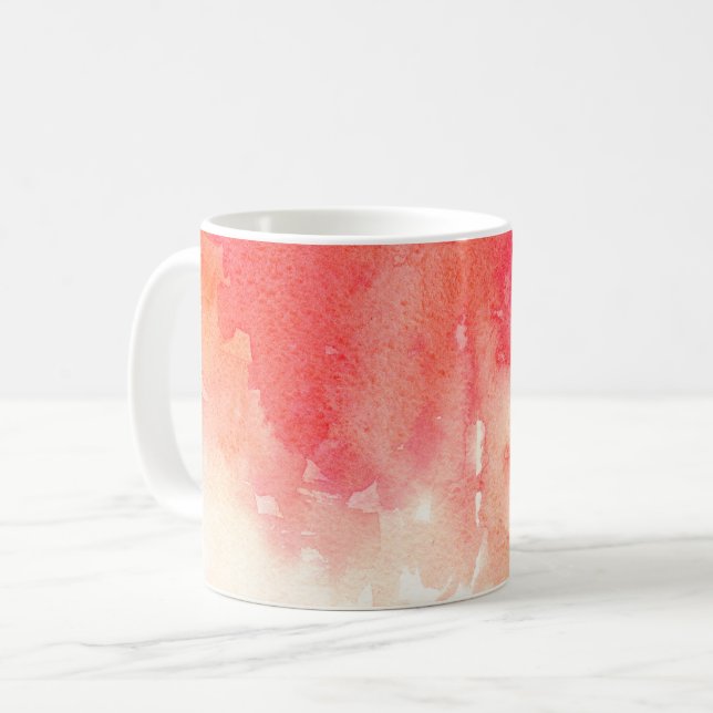 Mug Aquarelle rouge. Le corail moderne. art Abstrait (Devant gauche)